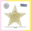 Imagen de Estrella Metalica Dorada 30cm C/ Luz Led Decoración Navideña