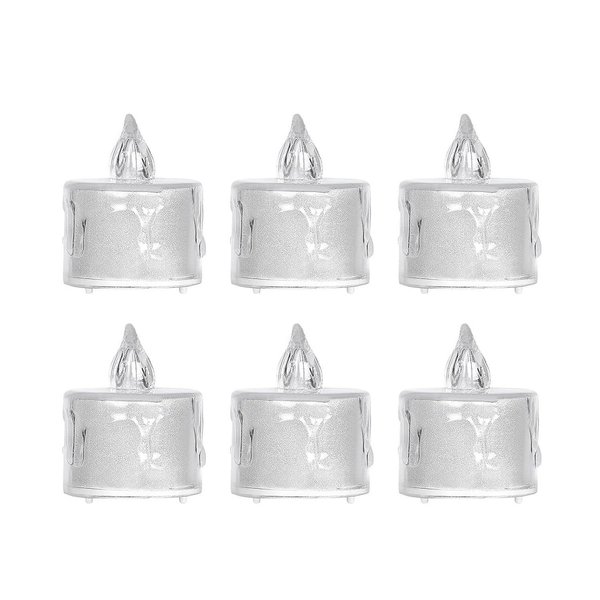 Imagen de Pack 6 Velas De Luz Led Acrílicas Luz Cálida 3,5cm X 5cm