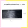 Imagen de Bandeja Plato De Melamina Negro Para Sushi 36cm X 16cm