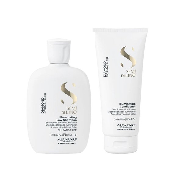 Imagen de Pack Alfaparf Semi Di Lino Diamond Illuminating Shampoo 250ml + Acondicionador 200ml