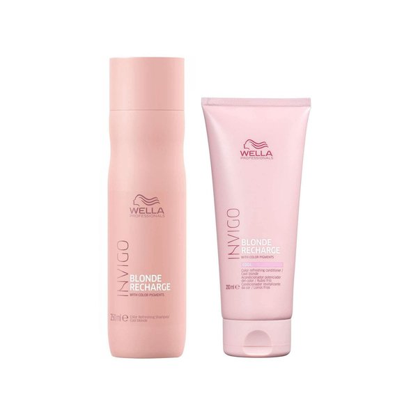 Imagen de Pack Wella Invigo Blonde Recharge Shampoo 250ml + Acondicionador 200ml