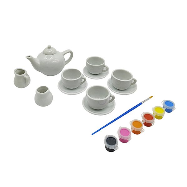 Imagen de Juego De Cerámica 11 Piezas Para Pintar + Pincel + Pintura