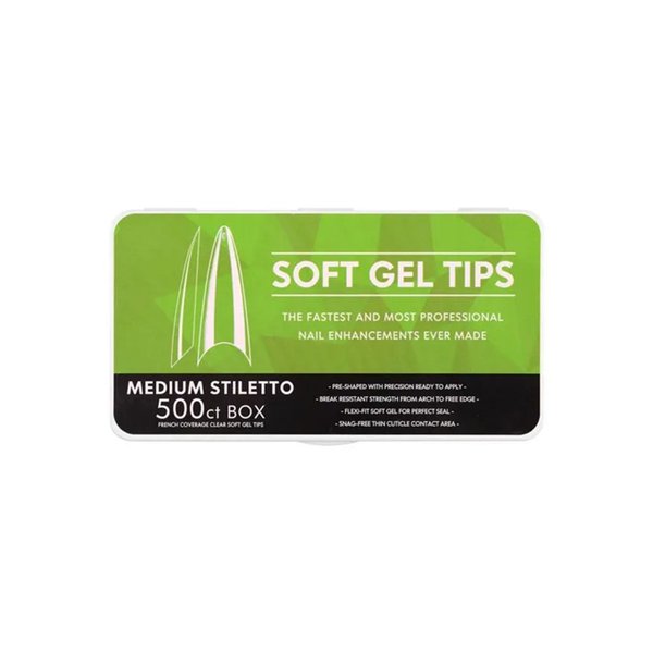 Imagen de Tips Transparentes Medium Stilleto Para Soft Gel 550 Unidades