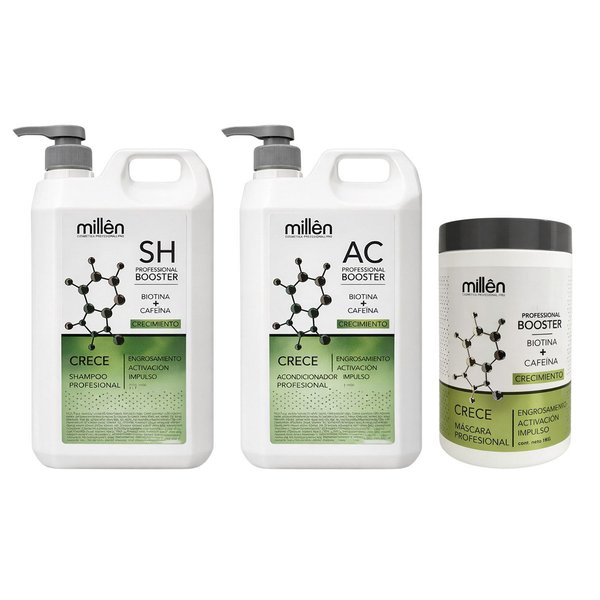 Imagen de Pack Shampoo Crecimiento Millên Con Cafeína 3L + Acondicionador 3L + Máscara 1Kg