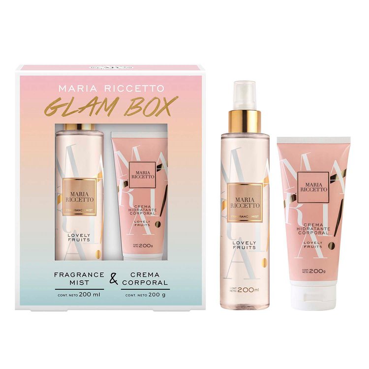 Imagen de María Riccetto Estuche Glam Box Lovely Fruits  Body Mist 200 ml + Locion Corporal 200 ml