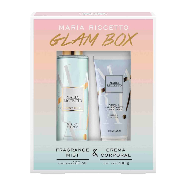 Imagen de María Riccetto Estuche Glam Box Silky Musk Body Mist 200 ml + Locion Corporal 200 ml