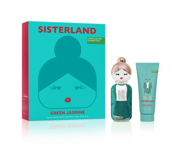 Imagen de Cofre Benetton Sisterland Green Jasmine Edt 80 ml + Crema 75 ml