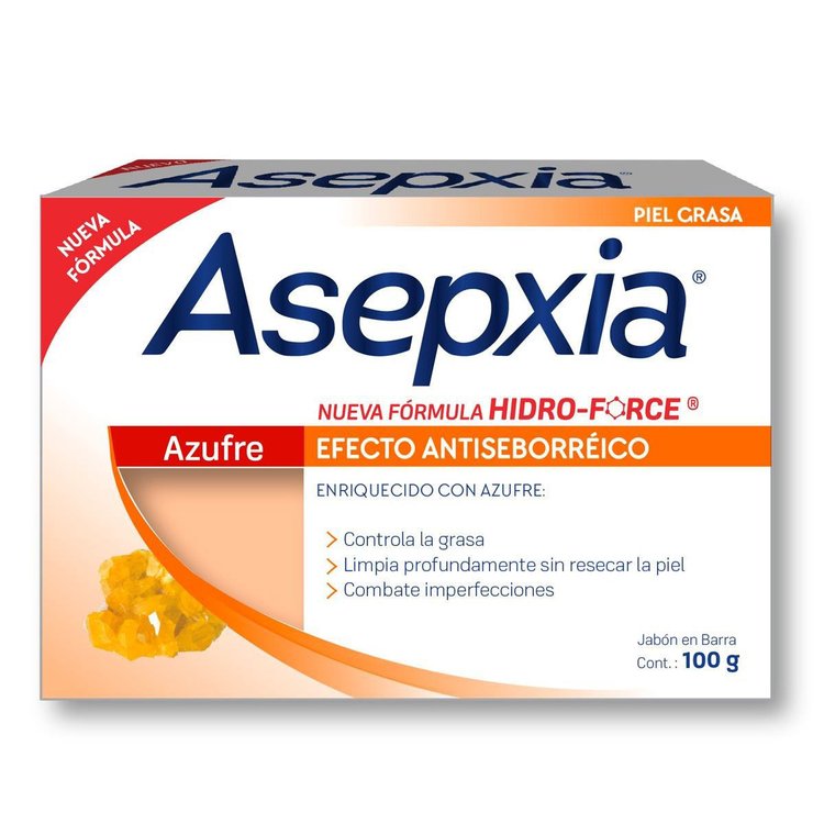 Imagen de Asepxia Jabón de Azufre  Piel Grasa 100 Gr -Efecto Anti-Sebo