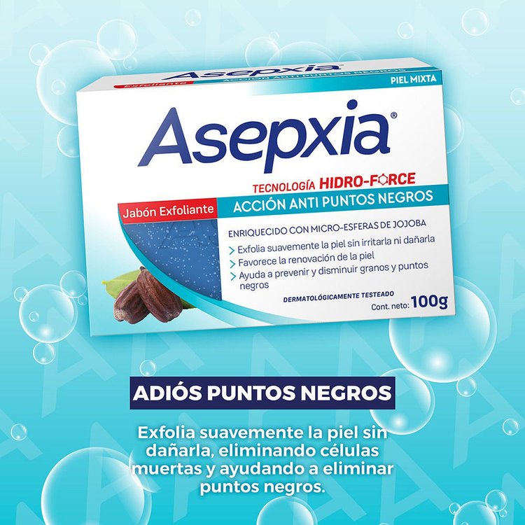 Imagen de Asepxia Jabón Exfoliante 100 Gr - Efecto Sin Puntos Negros