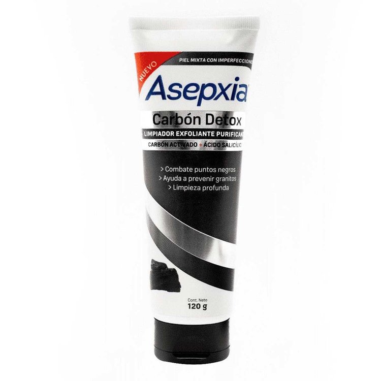 Imagen de Asepxia Gel Limpiador Exfoliante Purificante Carbon Detox 120 gr