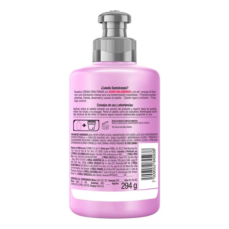 Imagen de L'Oréal Paris Crema Para Peinar Elvive  Hidra Hialurónico 300 ml