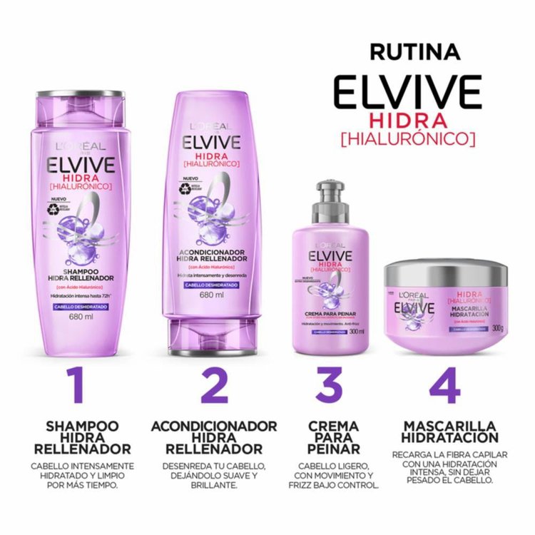 Imagen de L'Oréal Paris Crema Para Peinar Elvive  Hidra Hialurónico 300 ml