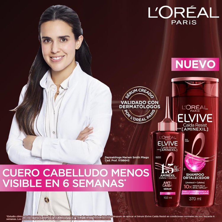 Imagen de L'oréal Paris Shampoo Elvive Fortalecedor Caida Resist Con Aminexil 370 ml