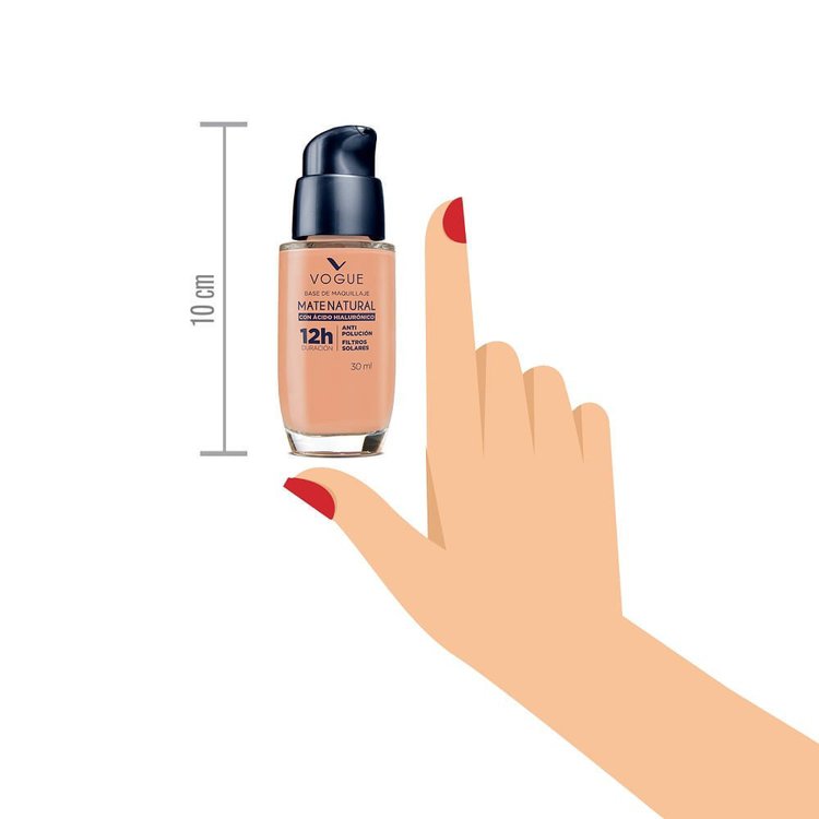 Imagen de Vogue Base Líquida Efecto Mate Con Acido Hialurónico 30 ml - Avellana