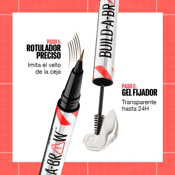 Imagen de Maybelline Delineador de Cejas  Build A Brow 2 en 1 - Ash Brown
