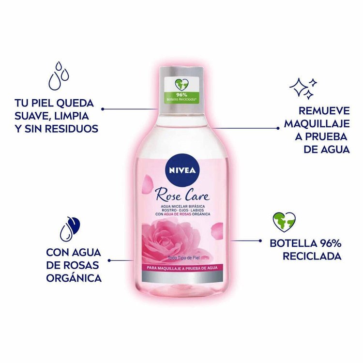 Imagen de Nivea Face Agua Micelar Bifasica Rose Care 400 ml
