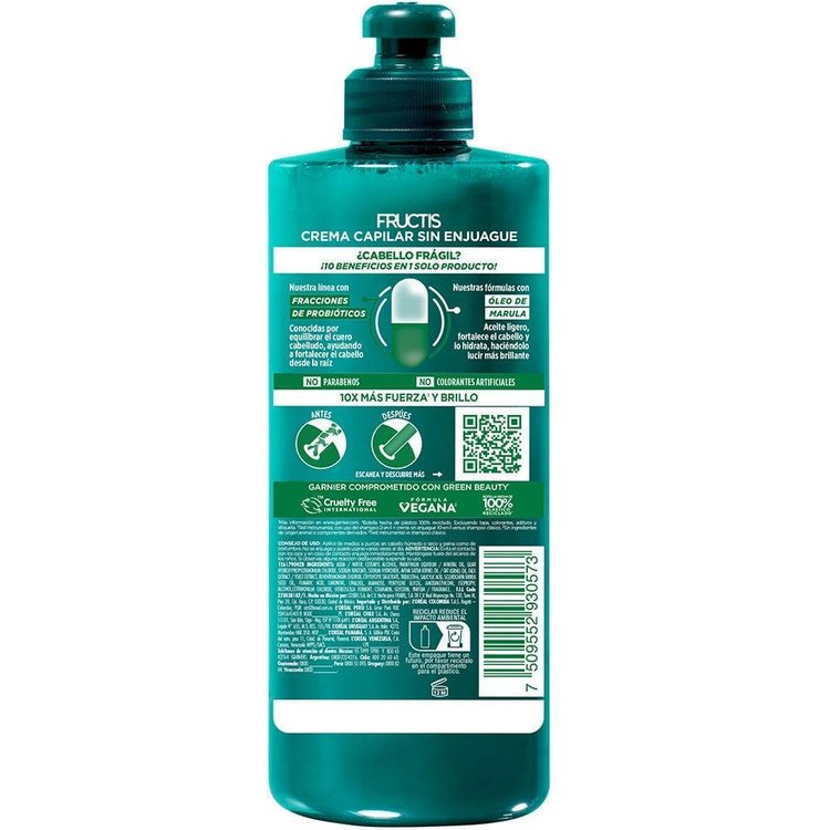 Imagen de Garnier Fructis Crema De Peinar Probióticos Fuerza 10 En 1 300 ml