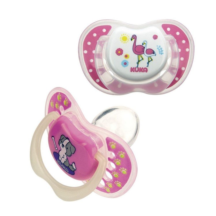 Imagen de Kuka Pack de 2 Chupetes Dia y Noche Anatomicos Talle 1 Rosado-  0 a 6 meses - 2092