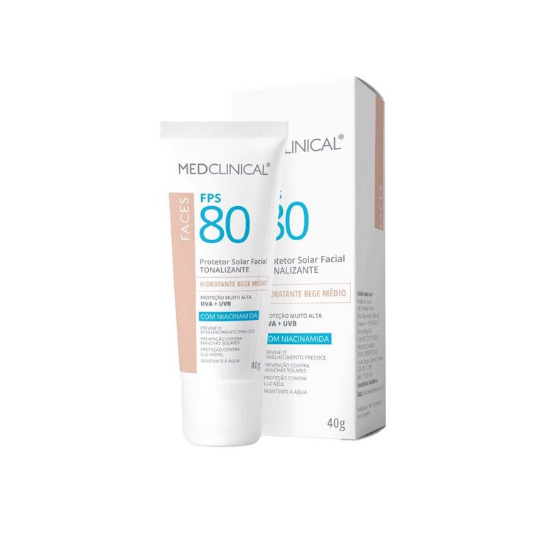 Imagen de Medclinical Protector Facial Tonalizante Spf80 X 40Gr Medio