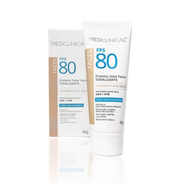 Imagen de Medclinical Protector Facial Tonalizante Spf80 X 40 Gr Oscuro