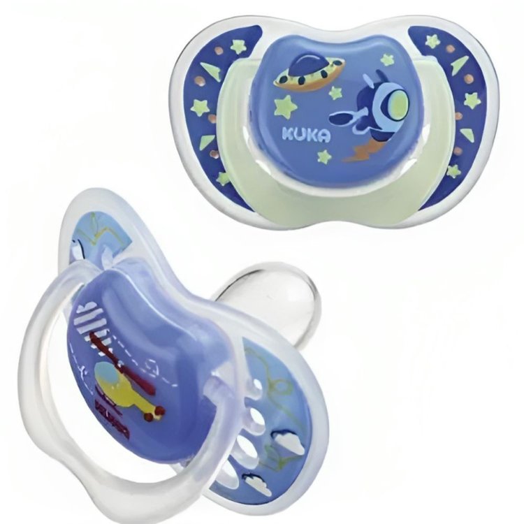 Imagen de Kuka Pack de 2 Chupetes Dia y Noche Anatómicos Talle 1  Celeste  0 - 6 meses  - 2091