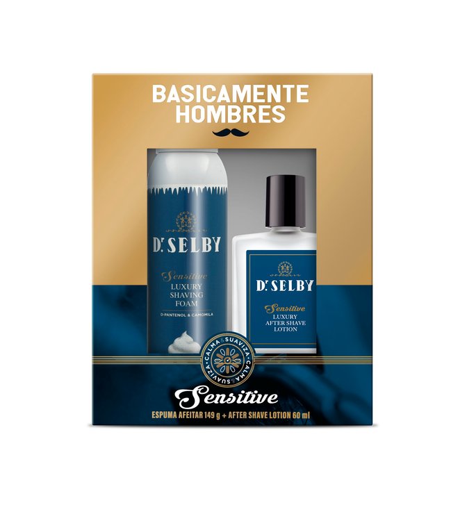 Imagen de Estuche Basicamente Hombres Sensitive Espuma De Afeitar + Luxury After 50 Ml