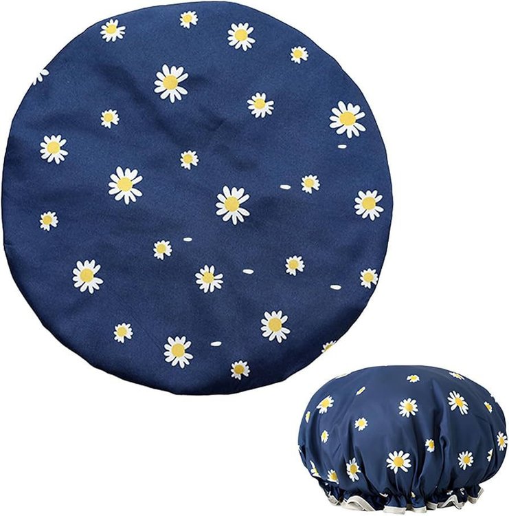 Imagen de Gorra De Ducha Premium Doble - Margaritas