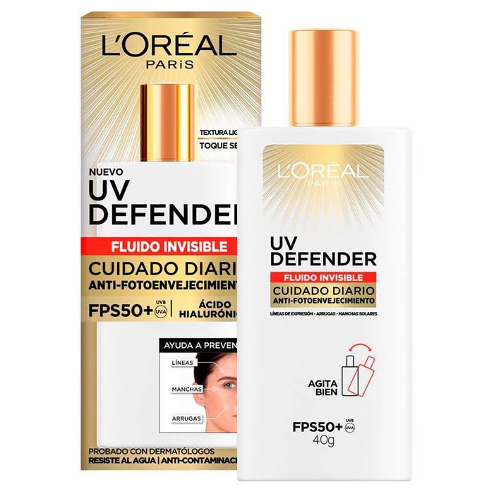 Imagen de L'Oréal Paris protector solar facial Uv Defender Fluido Invisible Fps 50  40 gr