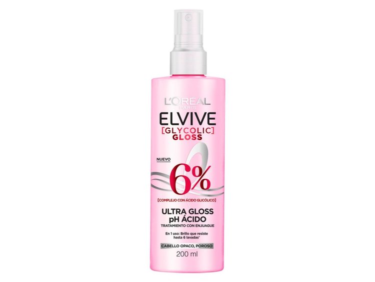 Imagen de L'Oréal Paris Elvive Tratamiento 5 Min. Glycolic Gloss Con Ácido Glicólico 200 ml