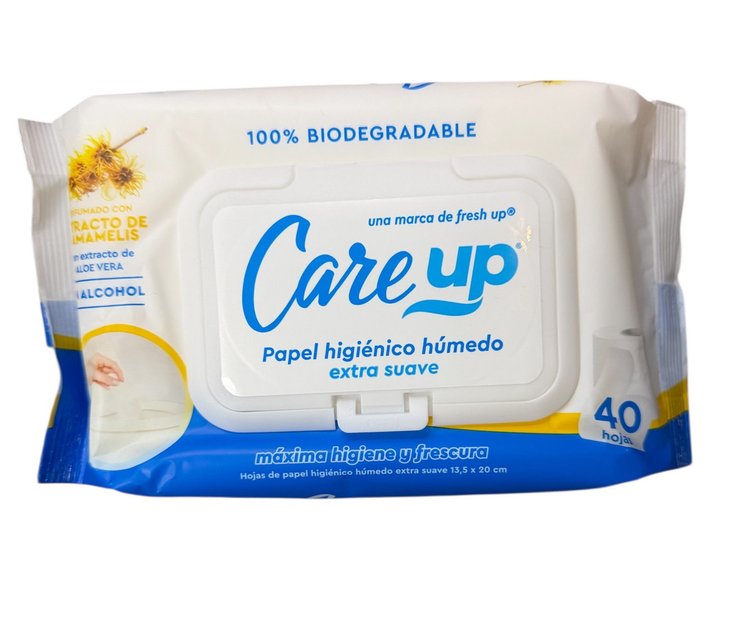 Imagen de Care Up Papel Higiénico Húmedo con Hamamelis 40 unidades