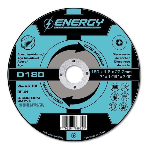 Imagen de Discos corte metal 180mm 7" Energy - Ynter Industrial
