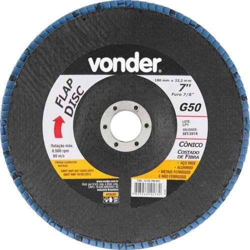 Imagen de Discos Flap De Desbaste Y Pulido 7 PuLG. Vonder - Ynter