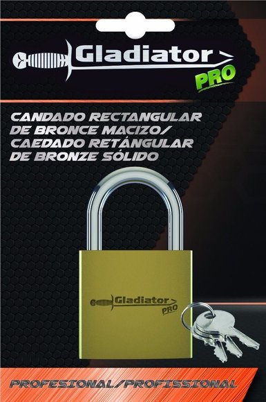 Imagen de Candado Rectangular De Bronce Macizo 30mm Gladiator - Ynter