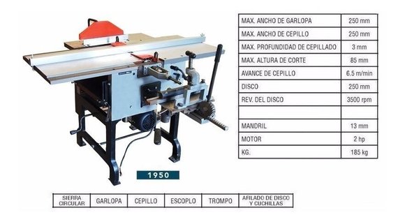 Imagen de Sierra Combinada Carpintería 250mm Ynterindustrial
