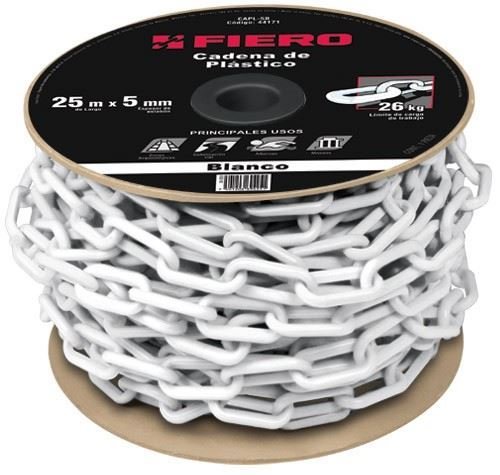Imagen de Cadena plástica blanca  8MM-rollo 25MT-Ynter Industrial