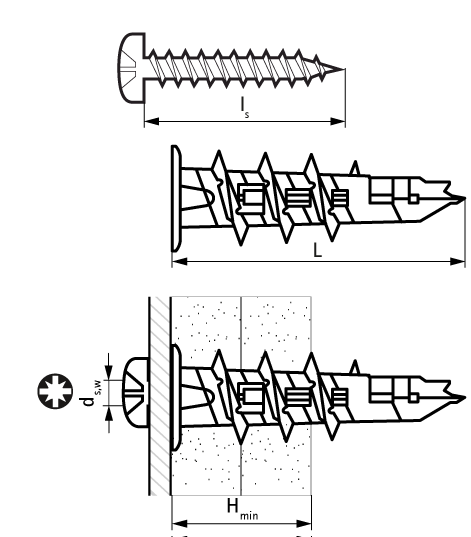 Imagen de Taco Yeso Metálico P/Yeso C/Tornillo inc. Caja 100un