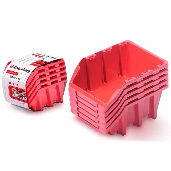 Imagen de Set De Gavetas Rojas Apilables 6un. 25x16x11cm Kistenberg - Ynter Industrial