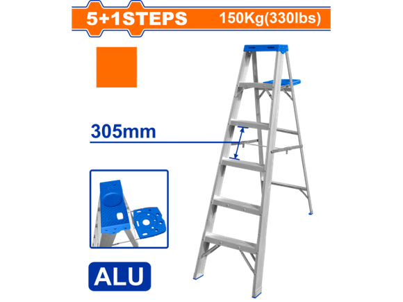 Imagen de Escalera Pintor 6 Esc 150Kg C/Bandeja Alum Wadfow - Ynter