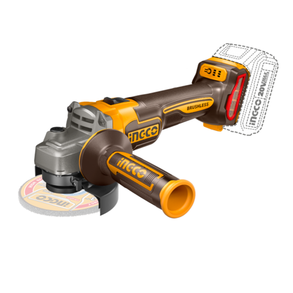 Imagen de Amoladora 4 1/2" S/Bat Ingco 20V Brushless - Ynter Industrial