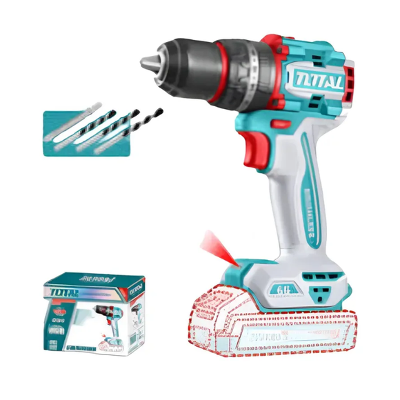 Imagen de Atornillador Percutor 20V C/2Bat 2Ah S/Carbones Total- Ynter