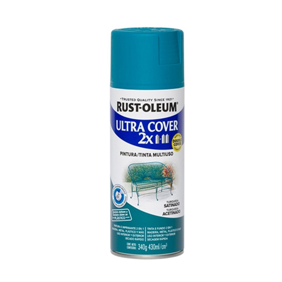 Imagen de Aerosol  Rust Oleum cover x2 turquesa satinado 340g - Ynter Industrial