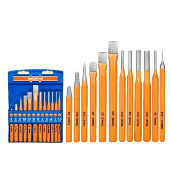 Imagen de Set 12 Pcs Cincel y Punzon Wadfow - Ynter Industrial
