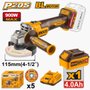 Imagen de Amoladora  Angular 115mm 20V Brushless + Kit Ingco - Ynter Industrial