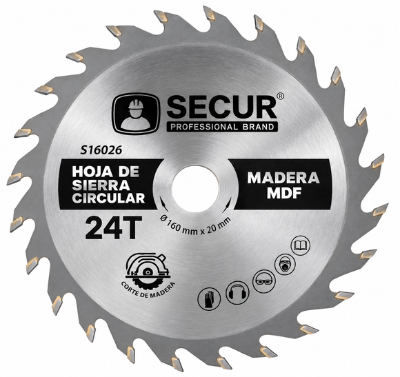 Imagen de Hoja de sierra 7 1/4"x  24 dientes Secur para madera- Ynter Industrial