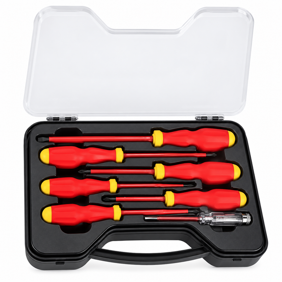Imagen de Juego destornilladores aislados 1000 V c/maletín Stanley 7 pcs. - Ynter Industrial