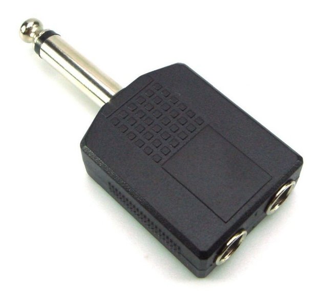Imagen de Adaptador Doble Jack 1/4 A Plug 1/4 Mono O Stereo