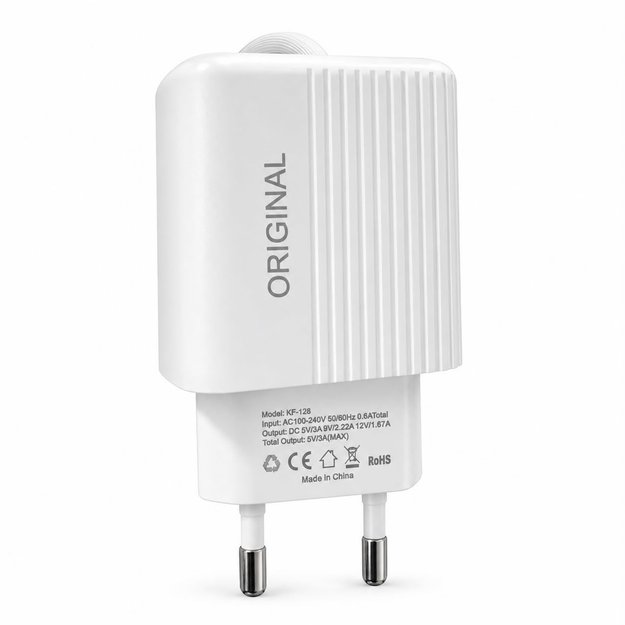 Imagen de CARGADOR DE PARED USB 3.1A CON CABLE USB FK-126